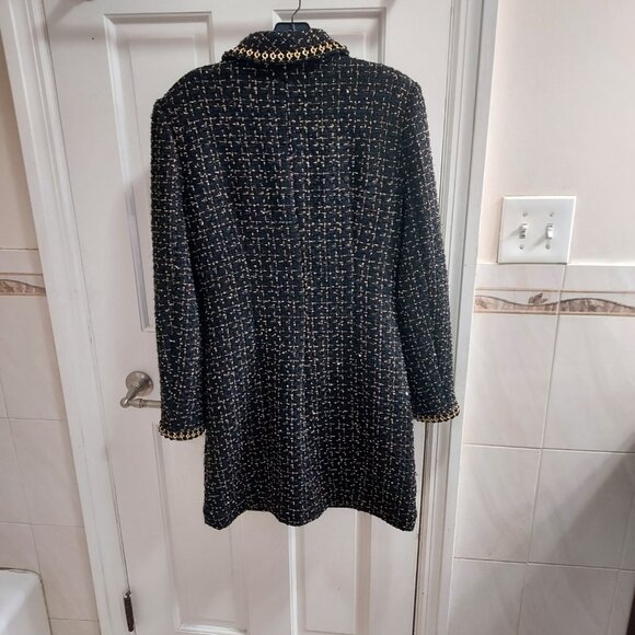 Cinq a Sept Sasha Black Gold Tweed Blazer Mini Dress - Picture 8 of 10
